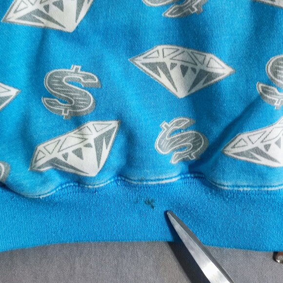 BBC Billionaire Boys Club full zip hoodie boys XL light blue with graphic - Picture 8 of 11